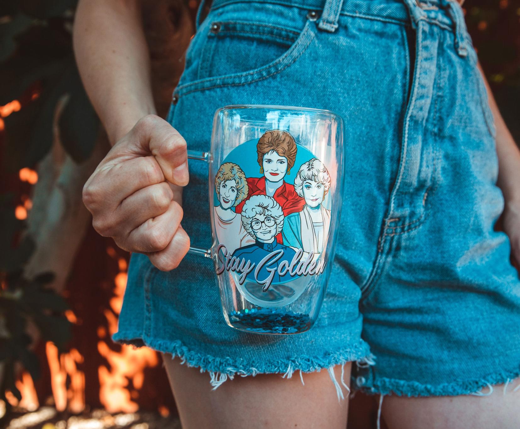 The Golden Girls "Stay Golden" Double-Walled Glass Mug | Holds 15 Ounces