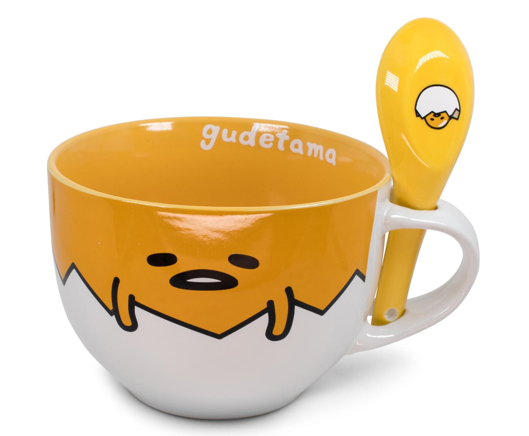 Sanrio Gudetama Ceramic Soup Mug With Spoon | Holds 24 Ounces