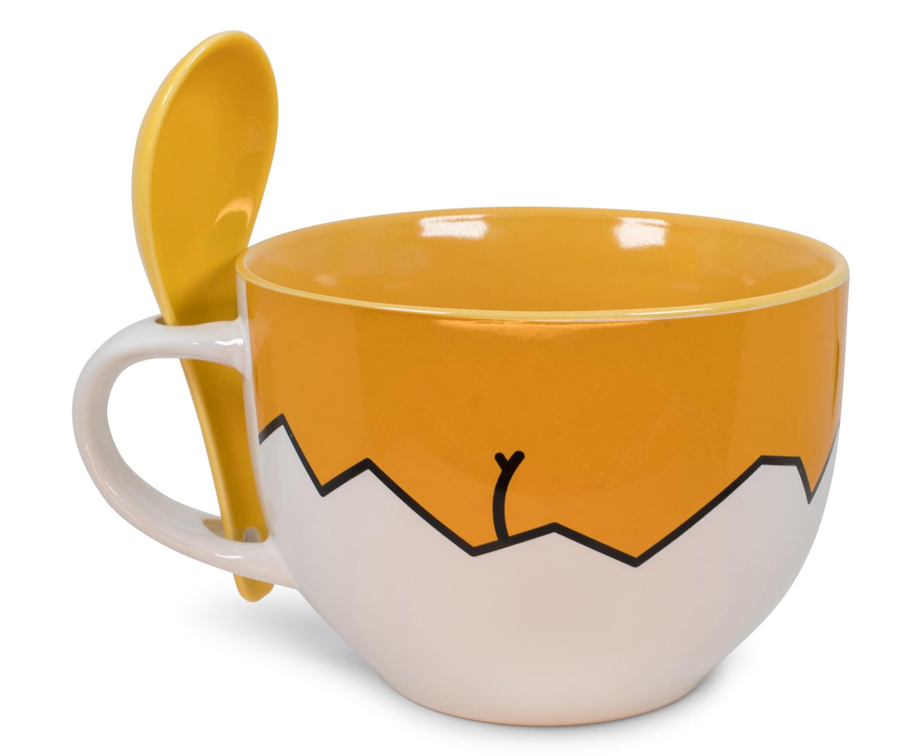 Sanrio Gudetama Ceramic Soup Mug With Spoon | Holds 24 Ounces
