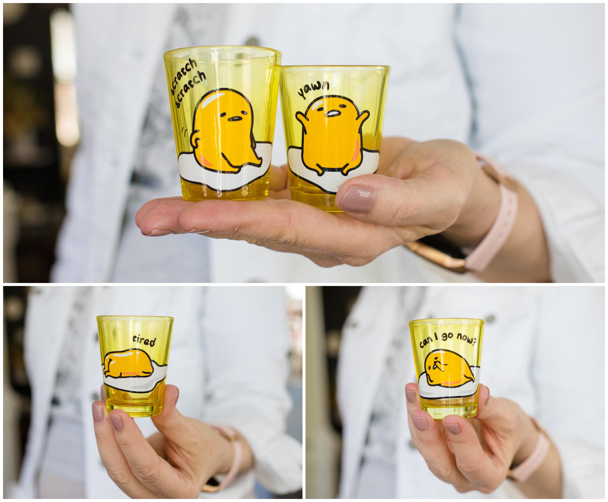 Gudetama Sleepy 1.5-Ounce Mini Glass Cups | Set Of 4