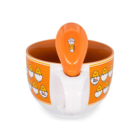 Sanrio Gudetama x Nissin Top Ramen Ceramic Soup Mug with Spoon | Holds 24 Ounces