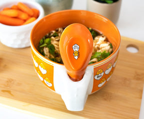Sanrio Gudetama x Nissin Top Ramen Ceramic Soup Mug with Spoon | Holds 24 Ounces