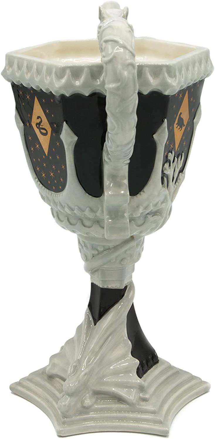 Harry Potter Hogwarts Crest 3D Sculpted Ceramic Goblet Mug | Holds 20 Ounces