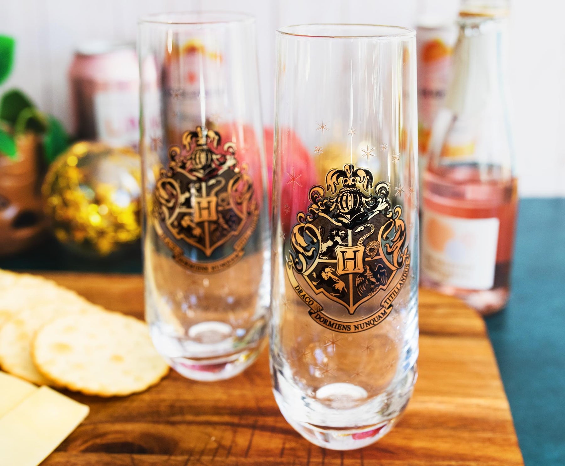 Harry Potter Hogwarts 9-Ounce Stemless Fluted Glassware | Set of 2