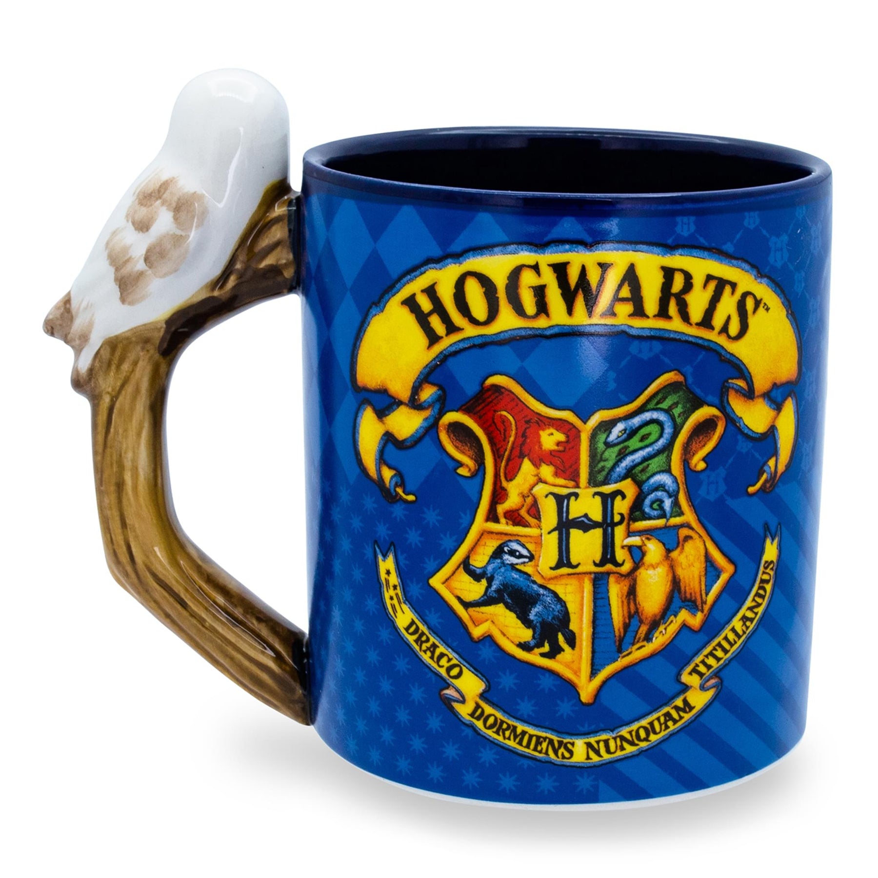 Harry Potter Hogwarts Crest Sculpted Handle Ceramic Mug | Holds 20 Ounces
