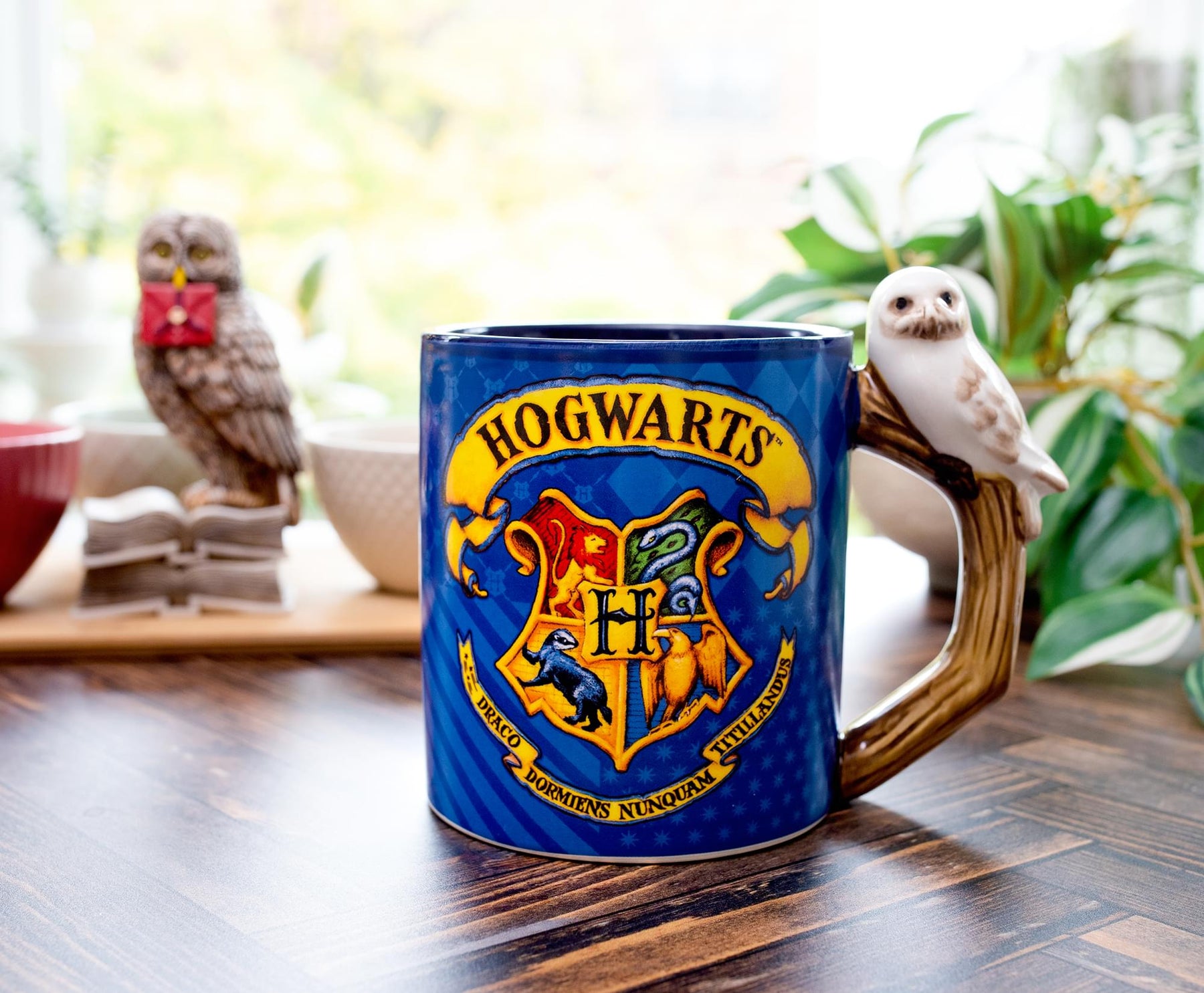 Harry Potter Hogwarts Crest Sculpted Handle Ceramic Mug | Holds 20 Ounces