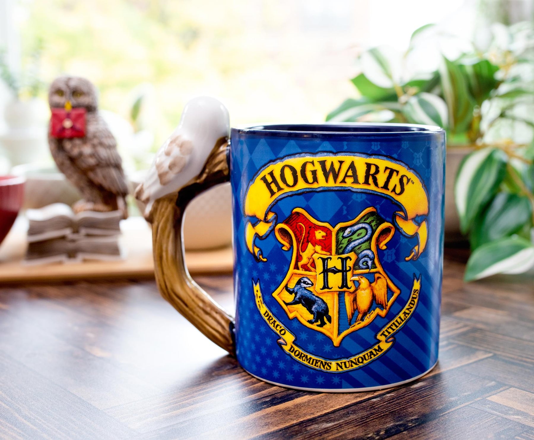 Harry Potter Hogwarts Crest Sculpted Handle Ceramic Mug | Holds 20 Ounces