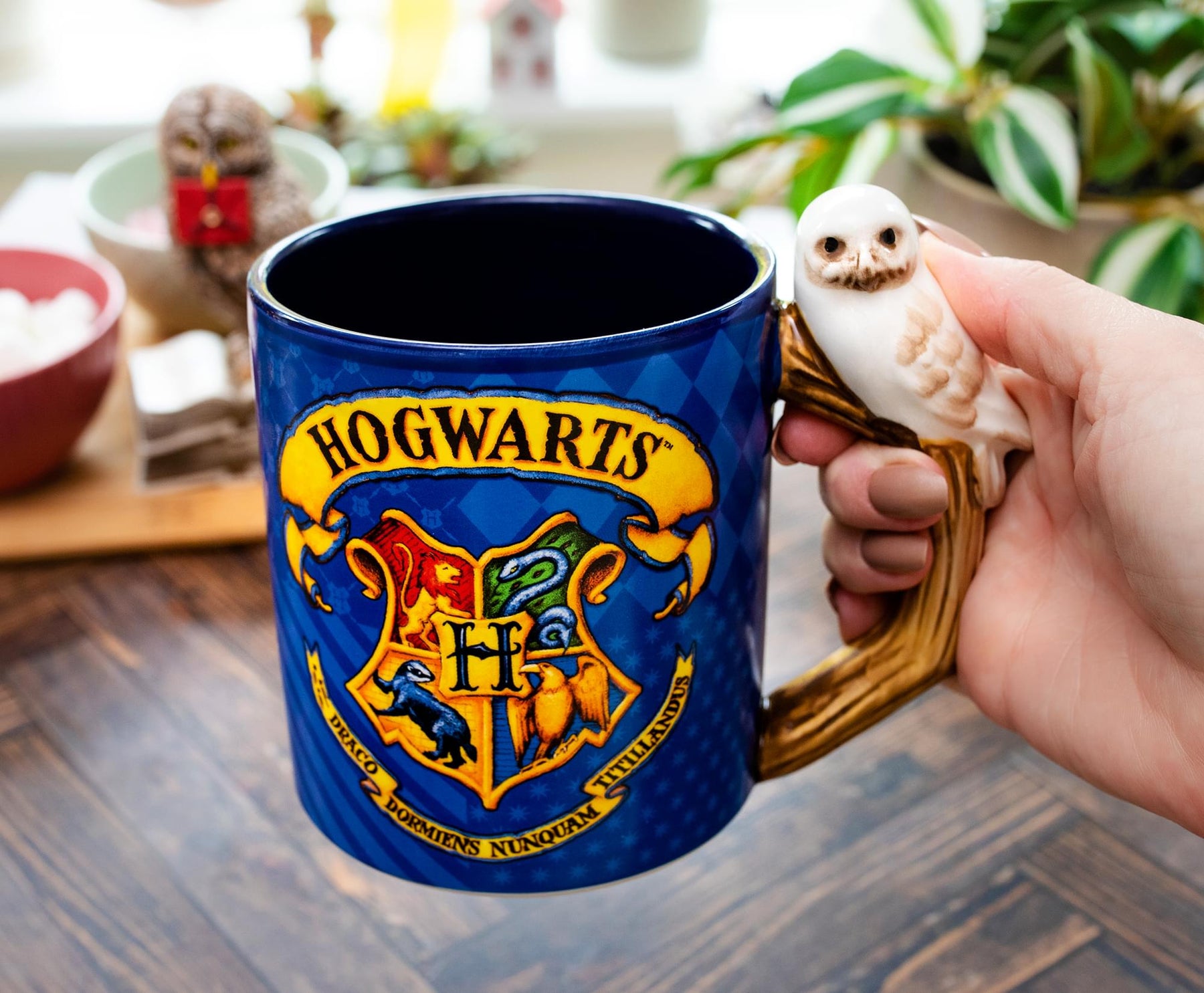Harry Potter Hogwarts Crest Sculpted Handle Ceramic Mug | Holds 20 Ounces