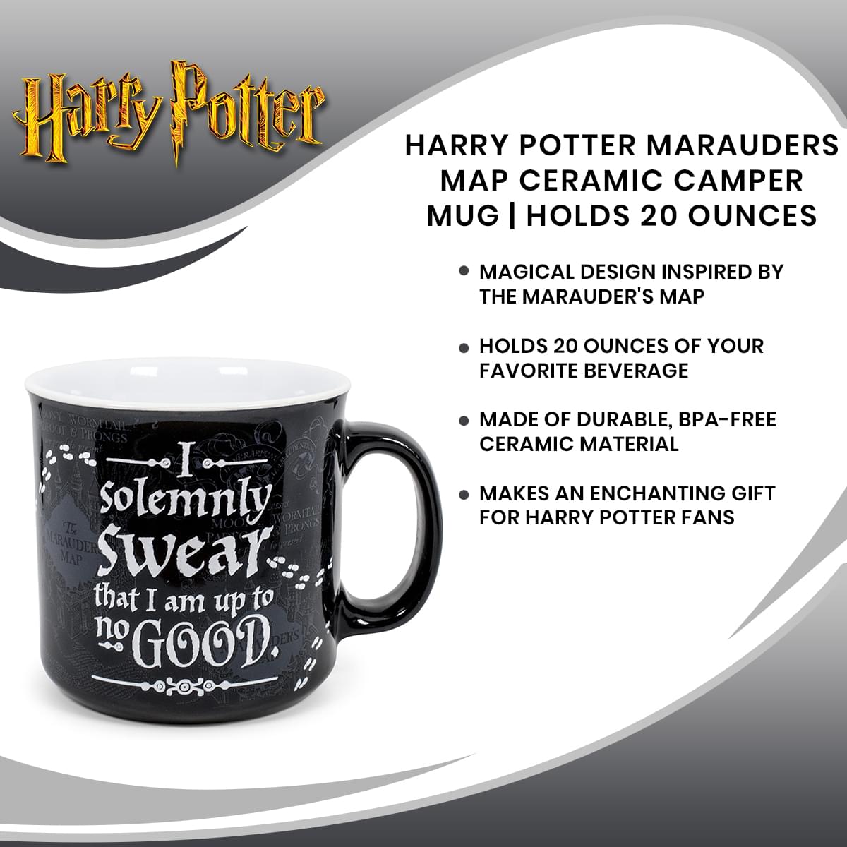 Harry Potter Marauders Map Ceramic Camper Mug | Holds 20 Ounces