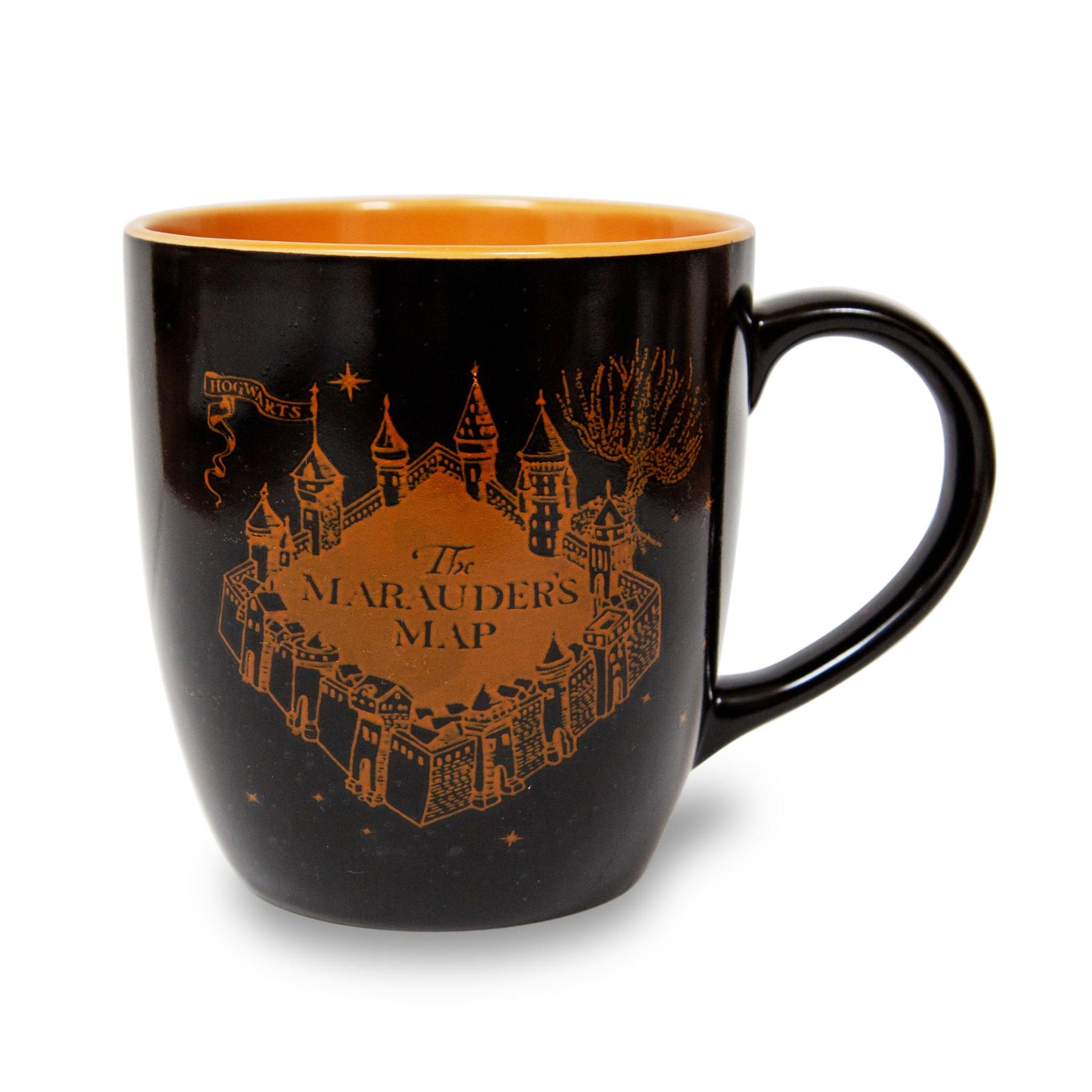 Harry Potter Marauder's Map Black and Gold Ceramic Mug | Holds 18 Ounces