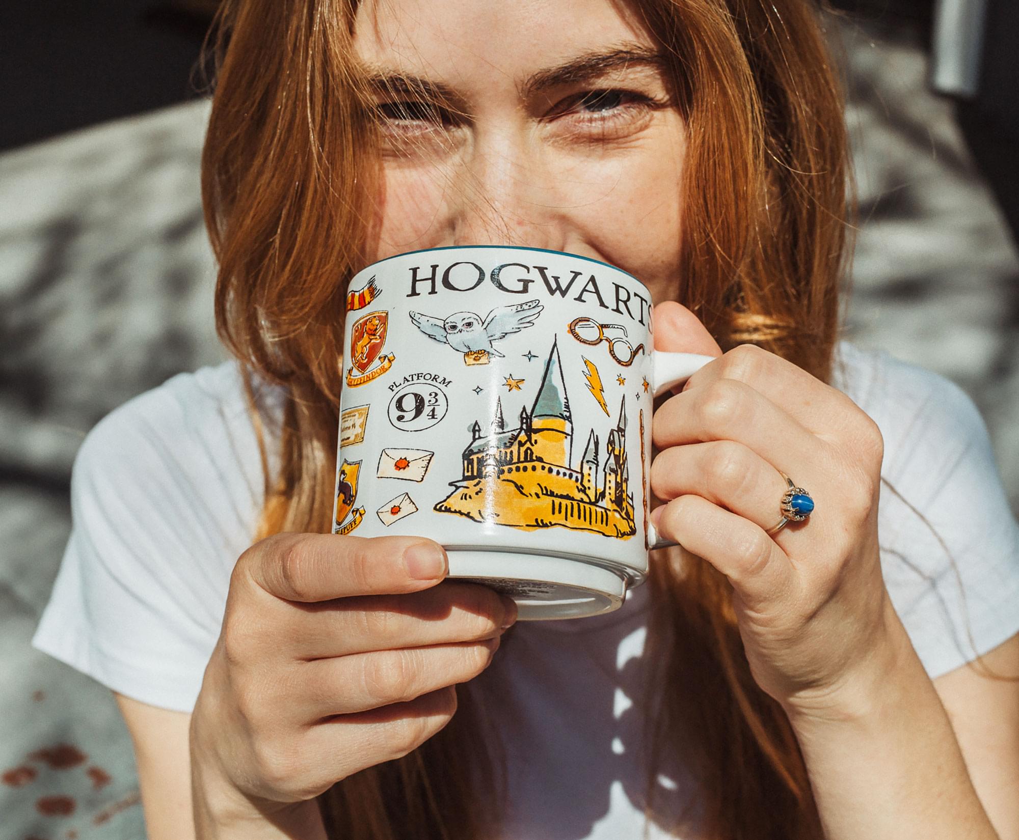 Harry Potter Hogwarts Allover Icons Ceramic Stacking Mug | Holds 13 Ounces