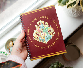 Harry Potter Vintage Hogwarts Crest Hardcover Spiral Journal Notebook