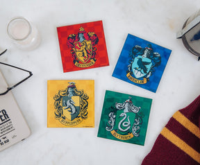 Harry Potter Hogwarts Houses Glass Coasters | Set of 4