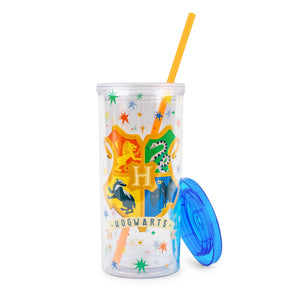 Harry Potter Hogwarts Crest Carnival Cup With Lid And Straw | Holds 20 Ounces