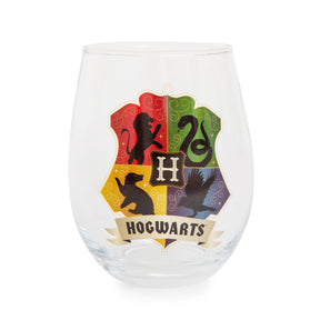 Harry Potter Hogwarts Crest Stemless Wine Glass | Holds 20 Ounces
