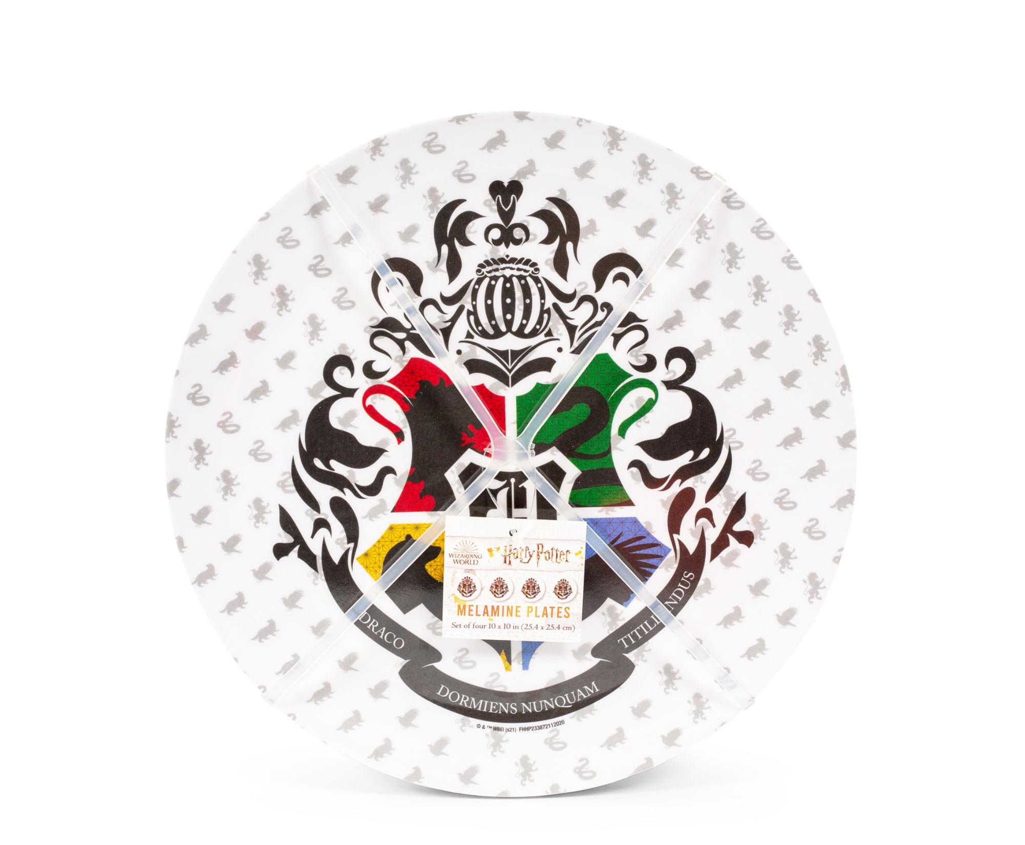 Harry Potter Hogwarts Crest 10-Inch Melamine Dinner Plates | Set of 4