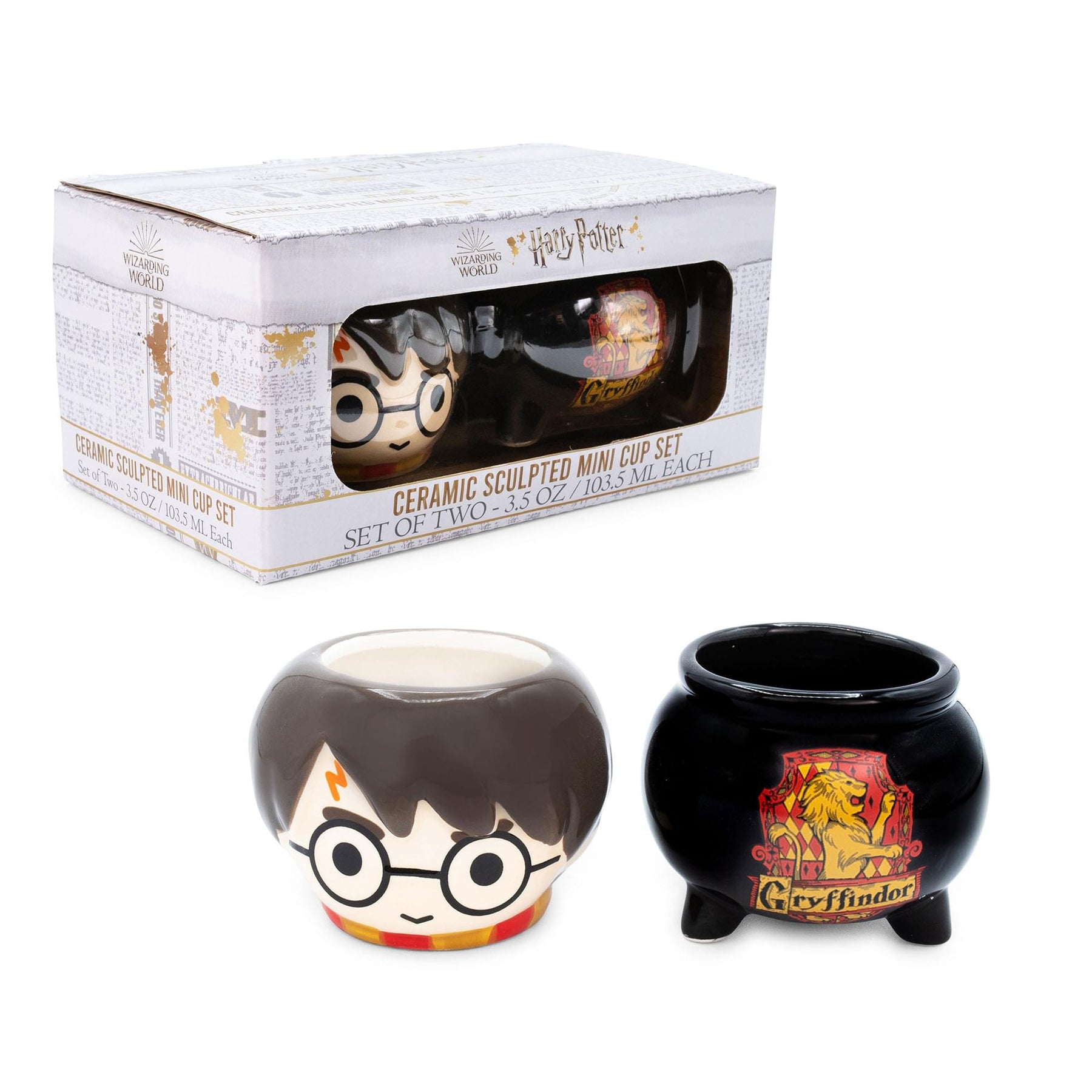 Harry Potter Chibi Harry & Cauldron Sculpted Ceramic Mini Mugs | Set of 2