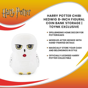 Harry Potter Chibi Hedwig 8-Inch Figural Coin Bank Storage | Toynk Exclusive