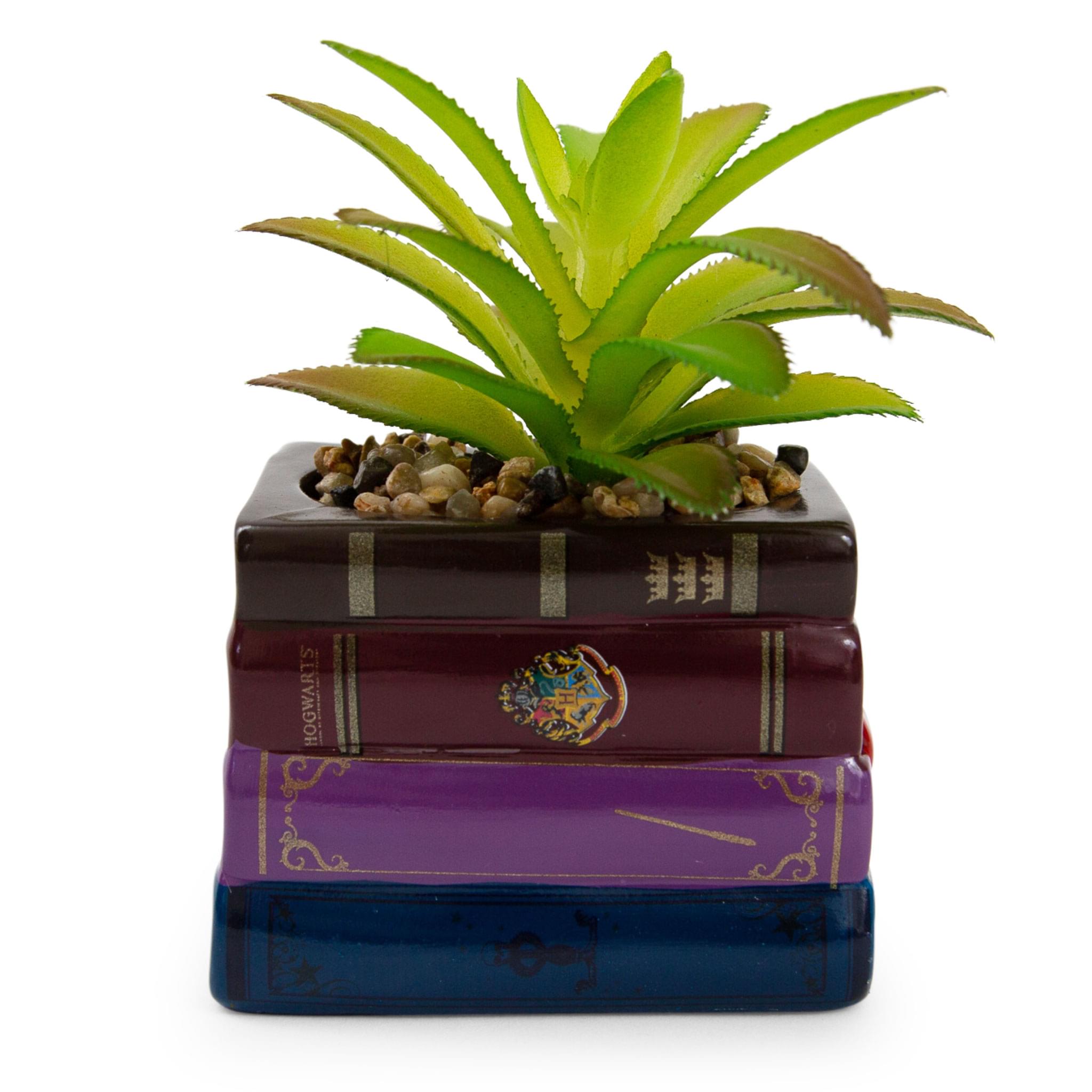 Harry Potter Book Stack 3-Inch Ceramic Planter With Artificial Succulent