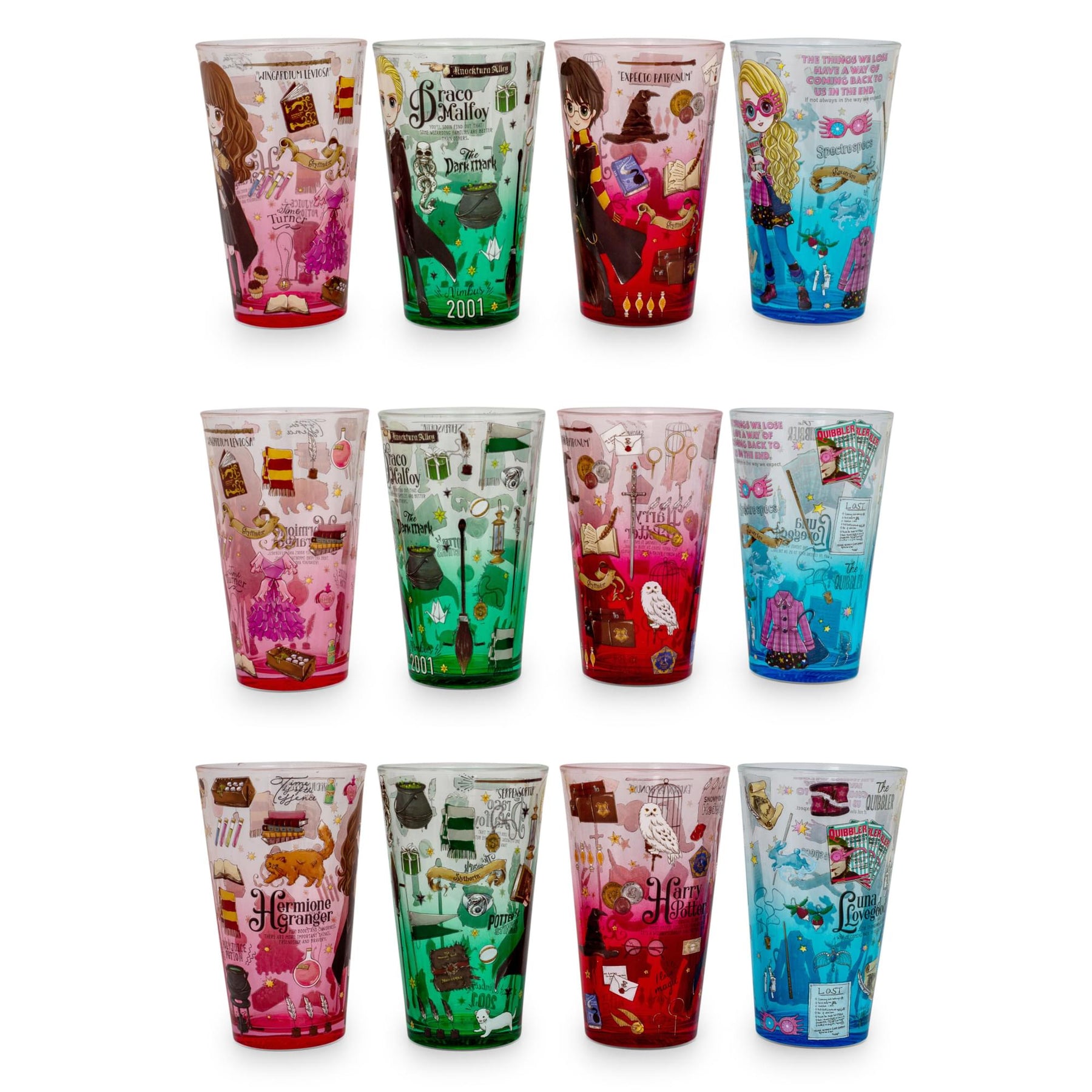 Harry Potter Magical Characters 16-Ounce Pint Glasses | Set of 4