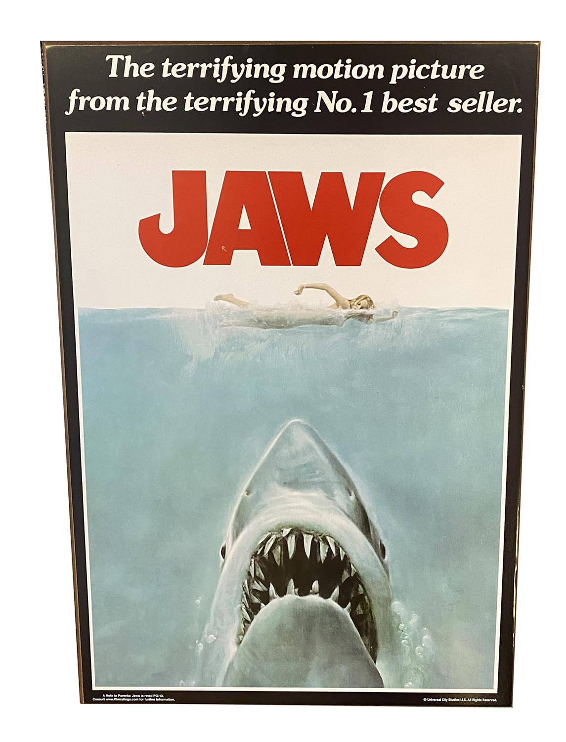 JAWS Movie Poster 13 x 19 Inch Printed Wood Wall Sign