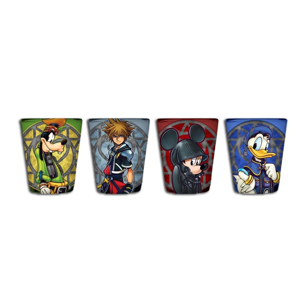 Kingdom Hearts Characters 4 Piece 1.5oz Mini Glass Set