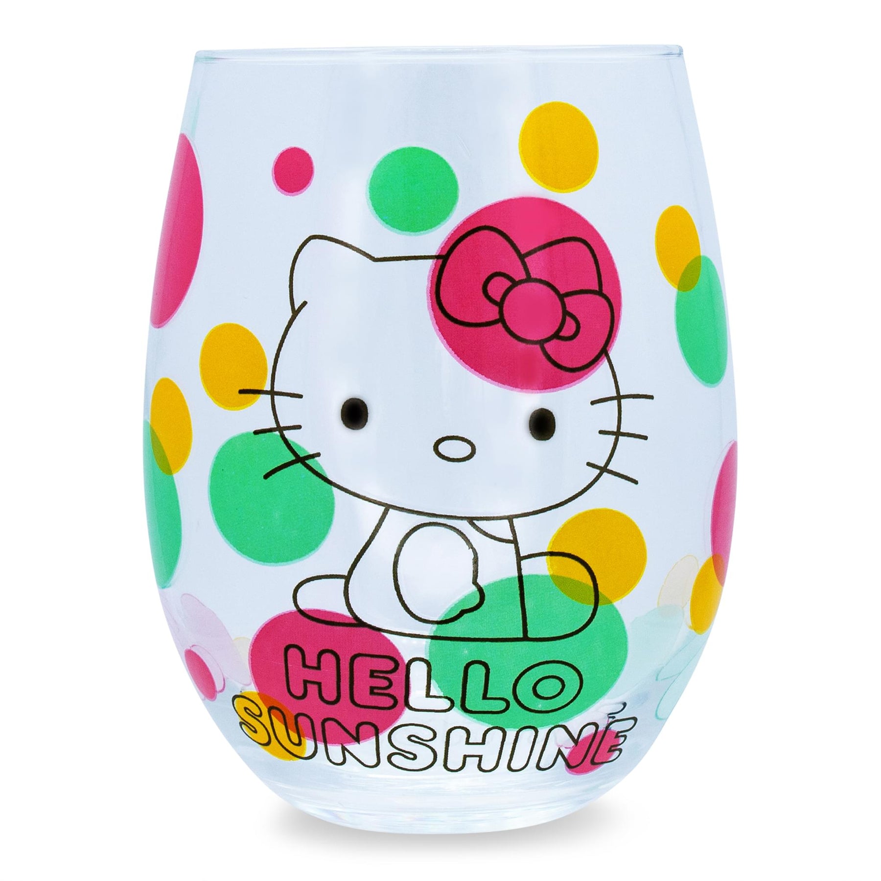 Sanrio Hello Kitty Loves Ice Cream Teardrop Stemless Wine Glass | Holds 20 Ounce