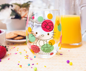 Sanrio Hello Kitty Loves Ice Cream Teardrop Stemless Wine Glass | Holds 20 Ounce