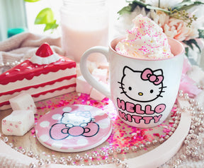 Sanrio Hello Kitty Perfect Pink 18-Ounce Ceramic Mug and Coaster Set