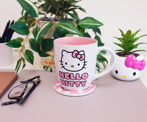 Sanrio Hello Kitty Perfect Pink 18-Ounce Ceramic Mug and Coaster Set