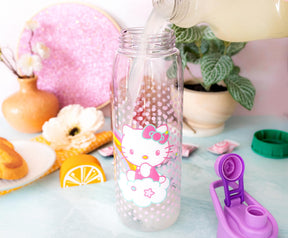 Sanrio Hello Kitty and Joey Rainbow Plastic Water Bottle With Screw-Top Lid