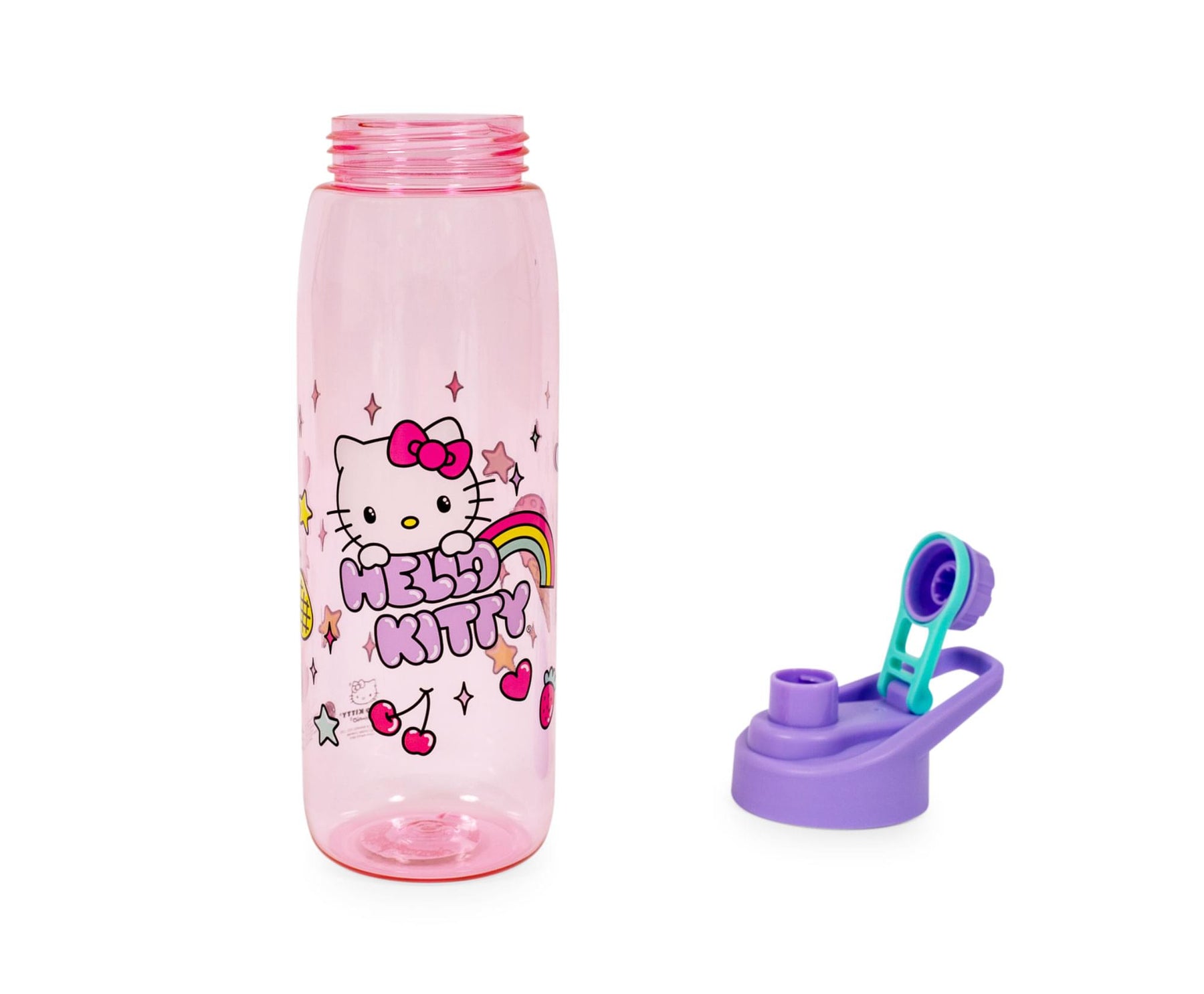 Sanrio Hello Kitty Rainbow Treats and Stars Water Bottle with Lid | 28 Ounces