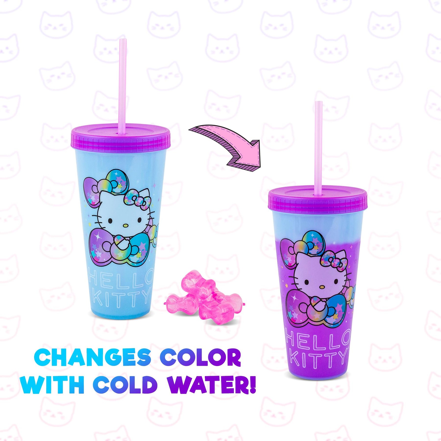 Sanrio Hello Kitty Starshine Color-Changing Plastic Tumbler | Holds 24 Ounces