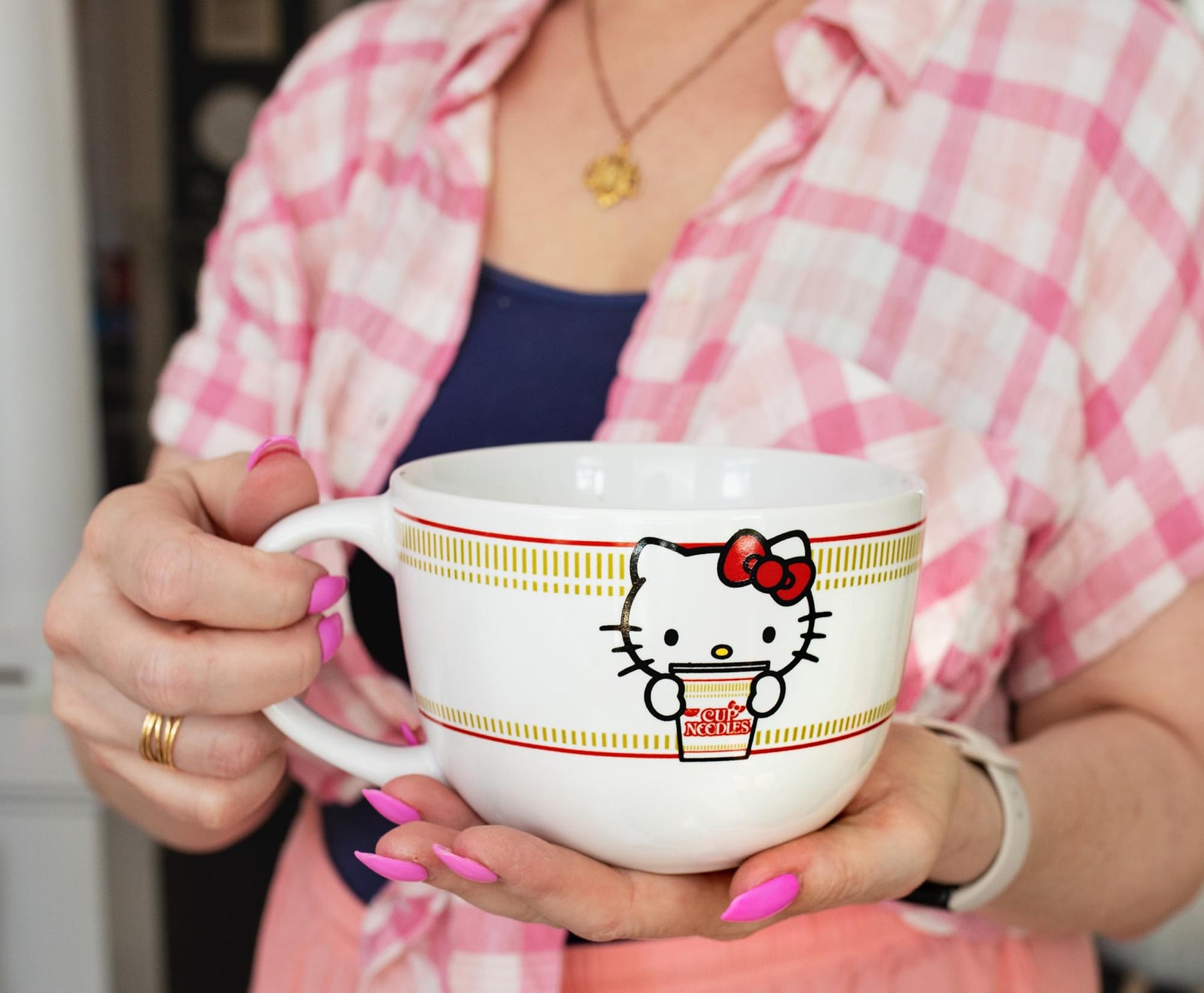 Sanrio Hello Kitty x Nissin Cup Noodles Ceramic Soup Mug | Holds 24 Ounces