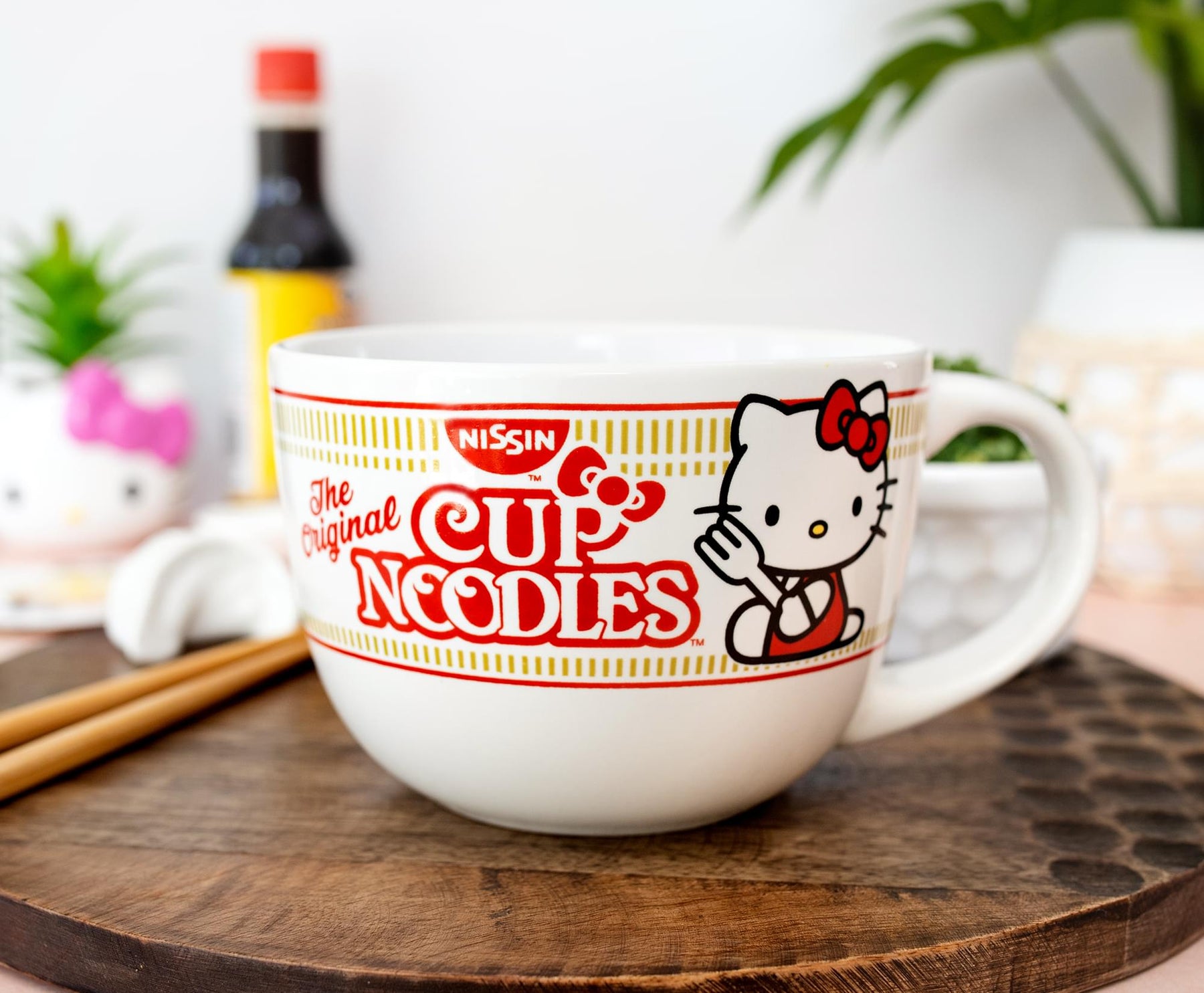 Sanrio Hello Kitty x Nissin Cup Noodles Ceramic Soup Mug | Holds 24 Ounces