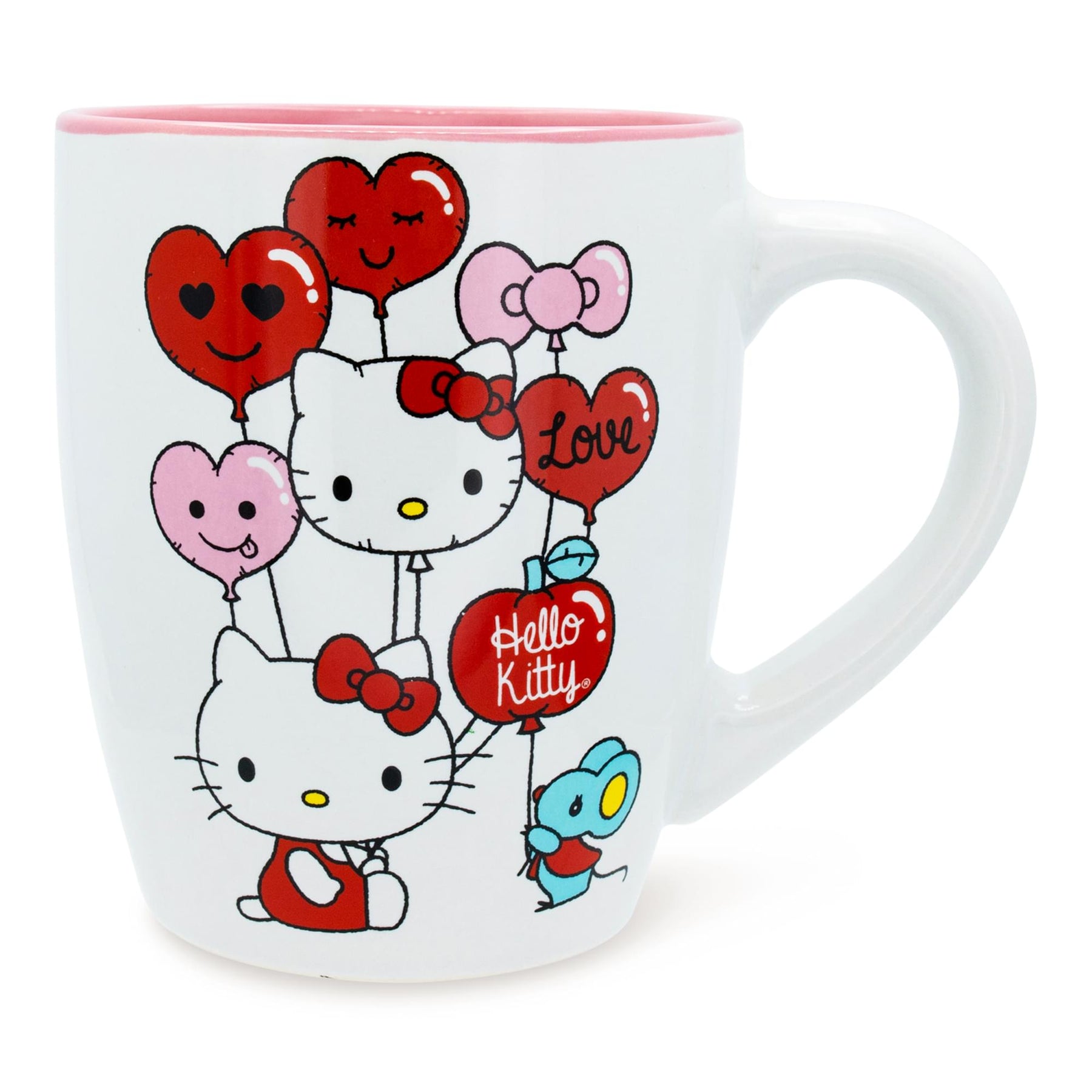 Sanrio Hello Kitty Heart Balloons Ceramic Latte Mug | Holds 25 Ounces