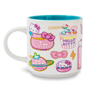 Hello Kitty "Kawaii Tokyo" Allover Icons Ceramic Stacking Mug | Holds 13 Ounces