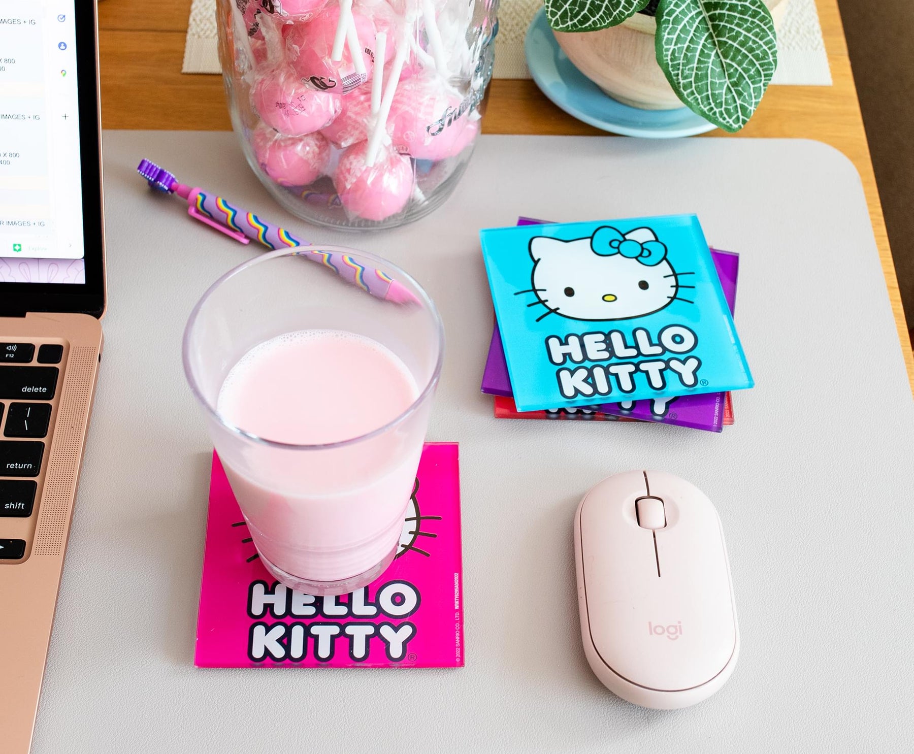 Sanrio Hello Kitty Colors Glass Coasters | Set of 4