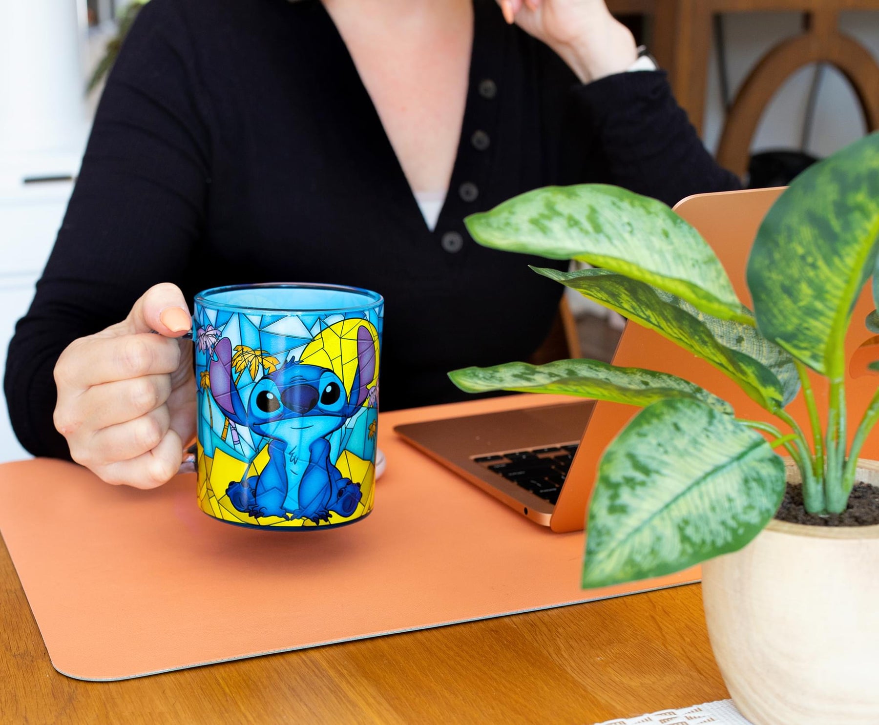 Disney Lilo & Stitch Mosaic Glass Coffee Mug | Holds 18 Ounces