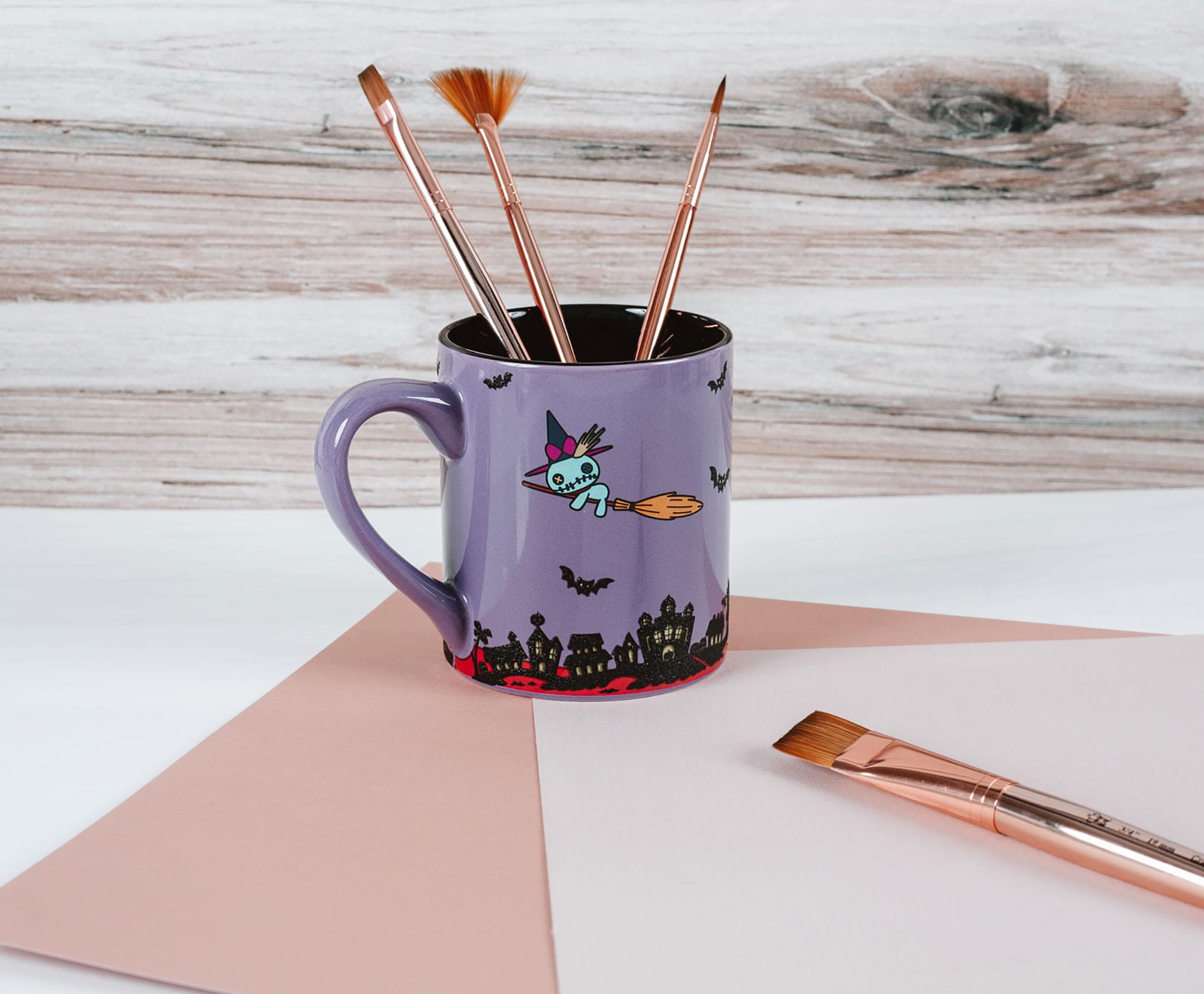 Disney Lilo & Stitch Vampire Ceramic Glitter Mug | Holds 14 Ounces