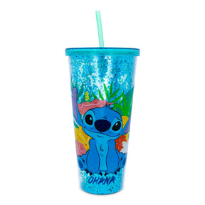 Disney Lilo & Stitch Ohana Carnival Cup with Lid and Straw | Holds 32 Ounces