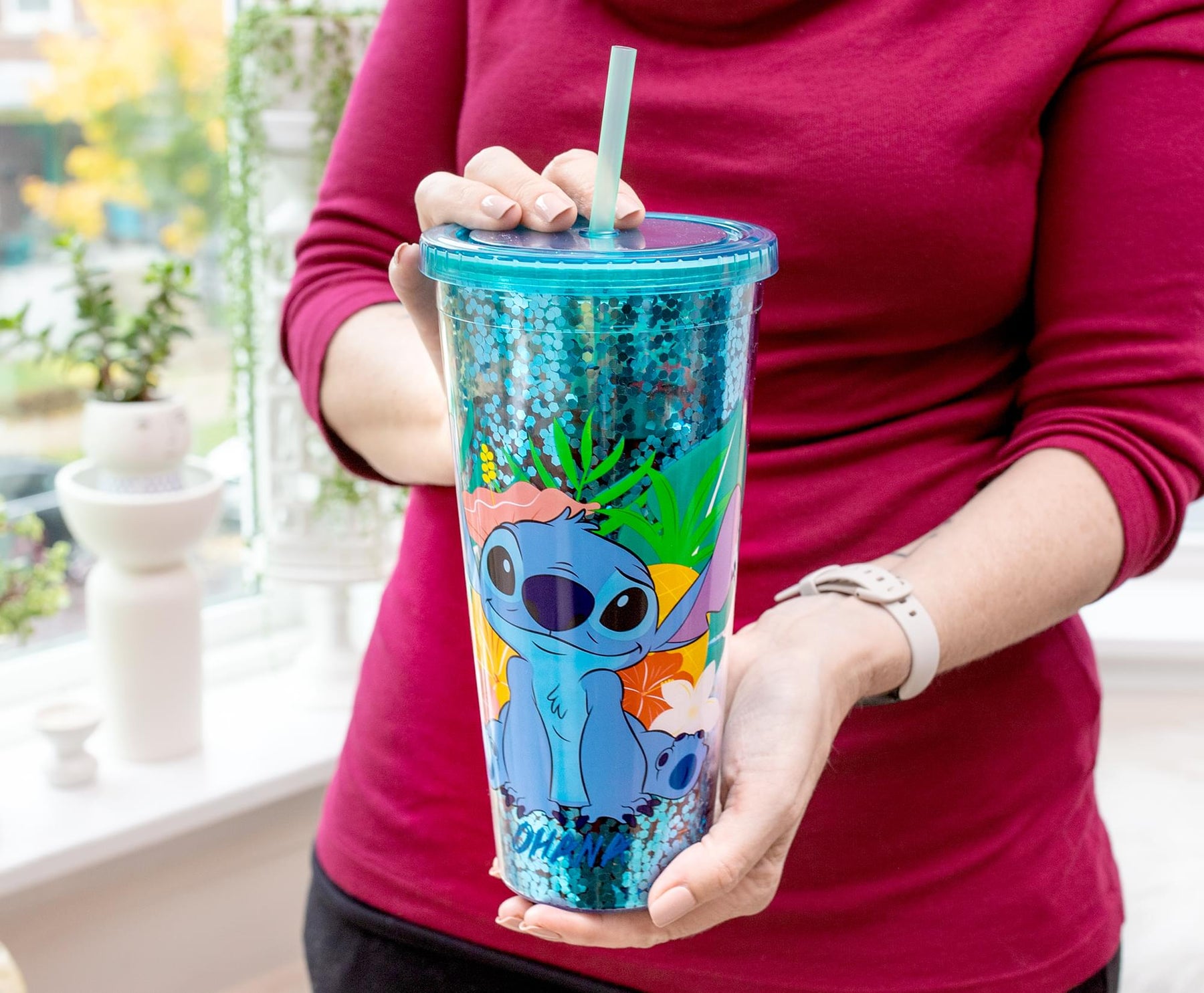 Disney Lilo & Stitch "Ohana" Carnival Cup with Lid and Straw | Holds 32 Ounces