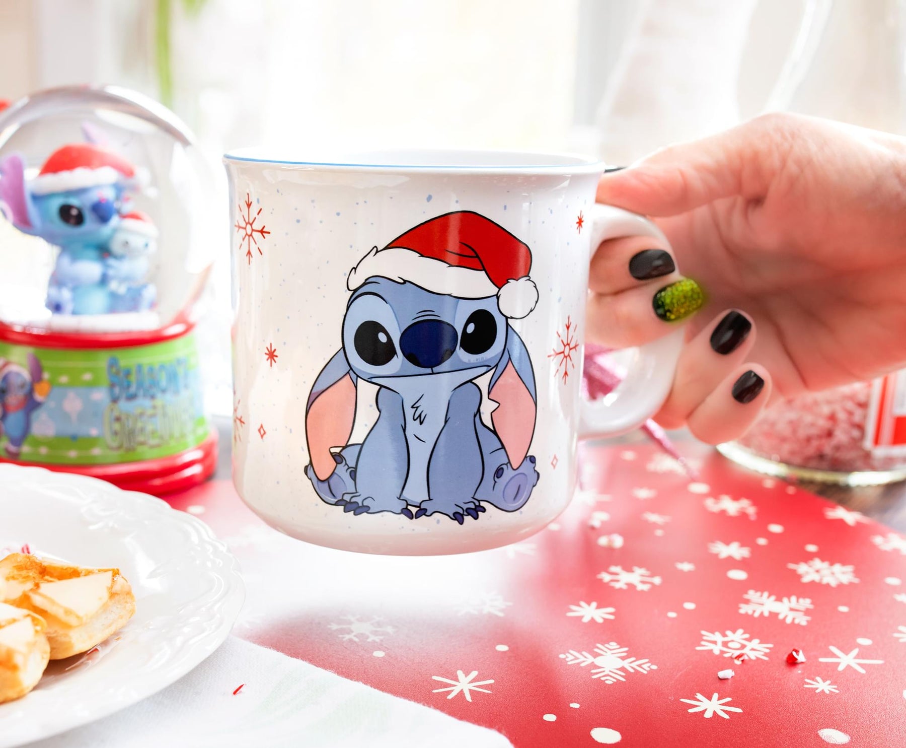 Silver Buffalo Disney Lilo & Stitch Santa Hat Ceramic Mug | Holds 20 Ounces