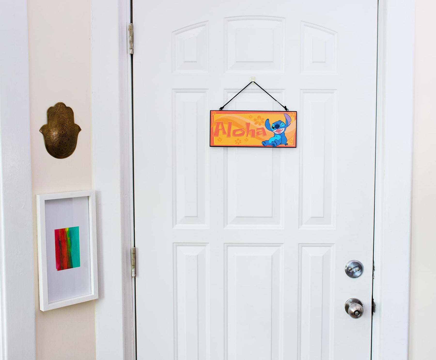 Disney Lilo & Stitch Aloha Reversible Hanging Sign Wall Art | 12 x 5 Inches