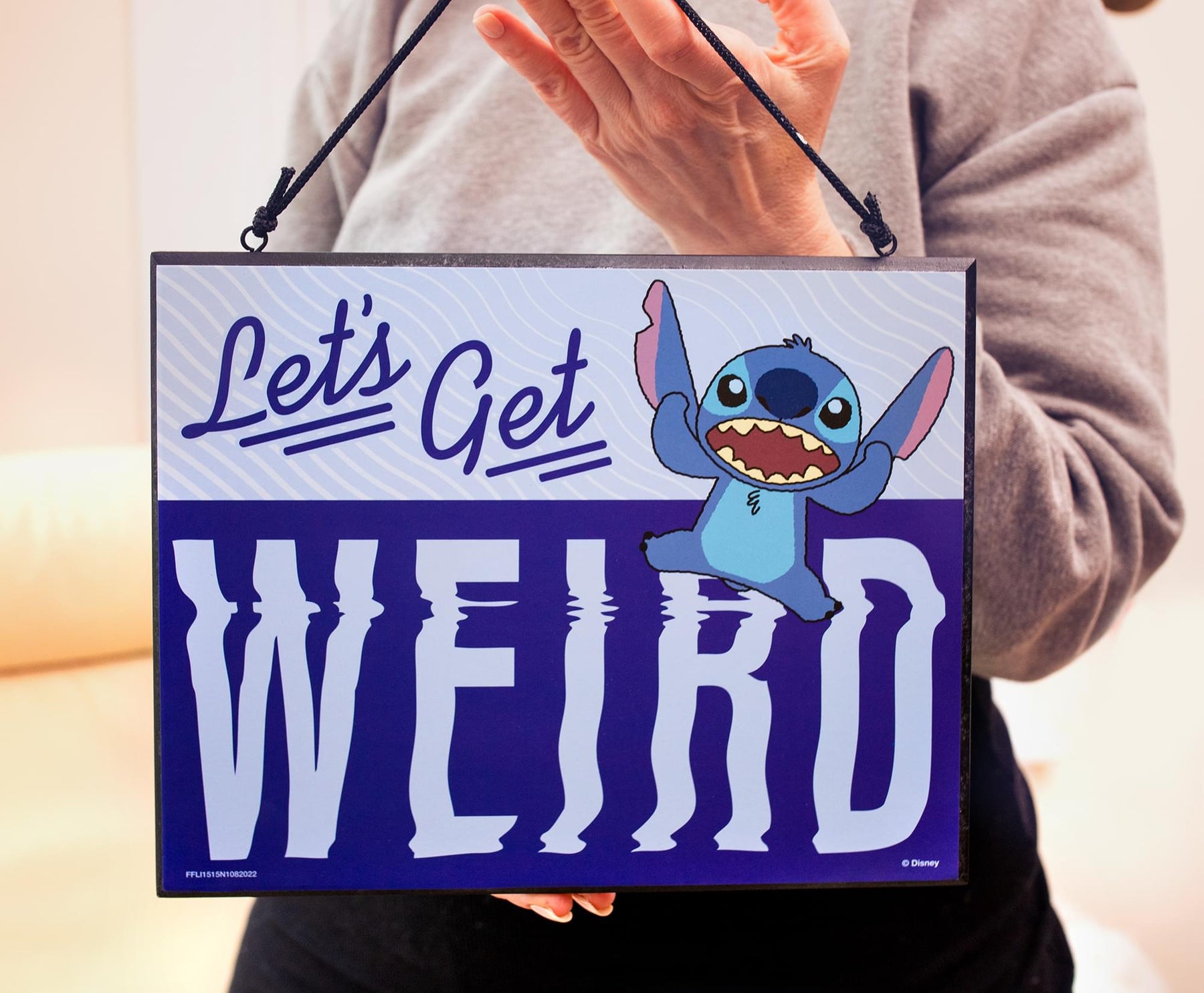 Disney Lilo & Stitch "Let's Get Weird" Reversible Hanging Sign Wall Art