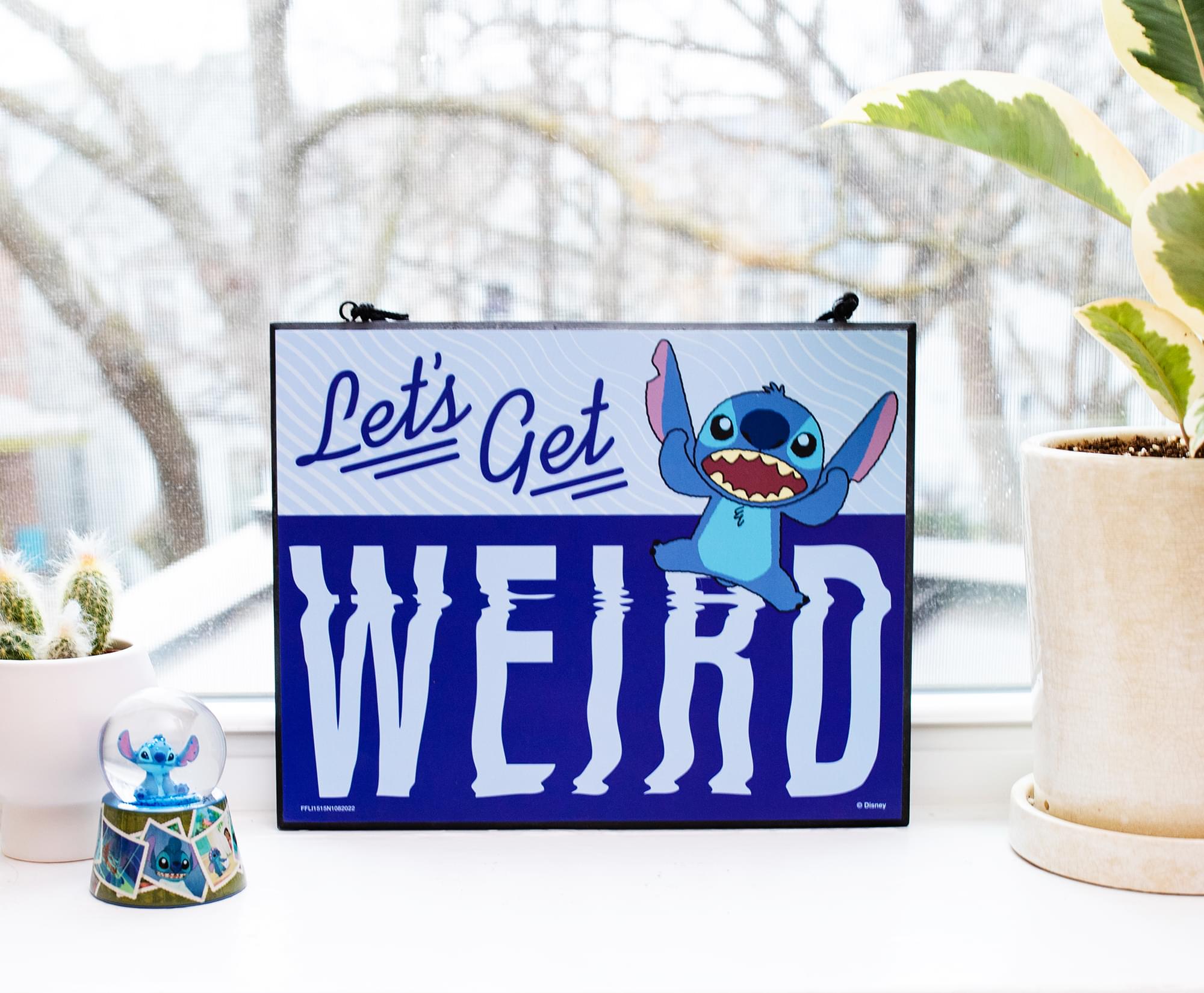 Disney Lilo & Stitch "Let's Get Weird" Reversible Hanging Sign Wall Art