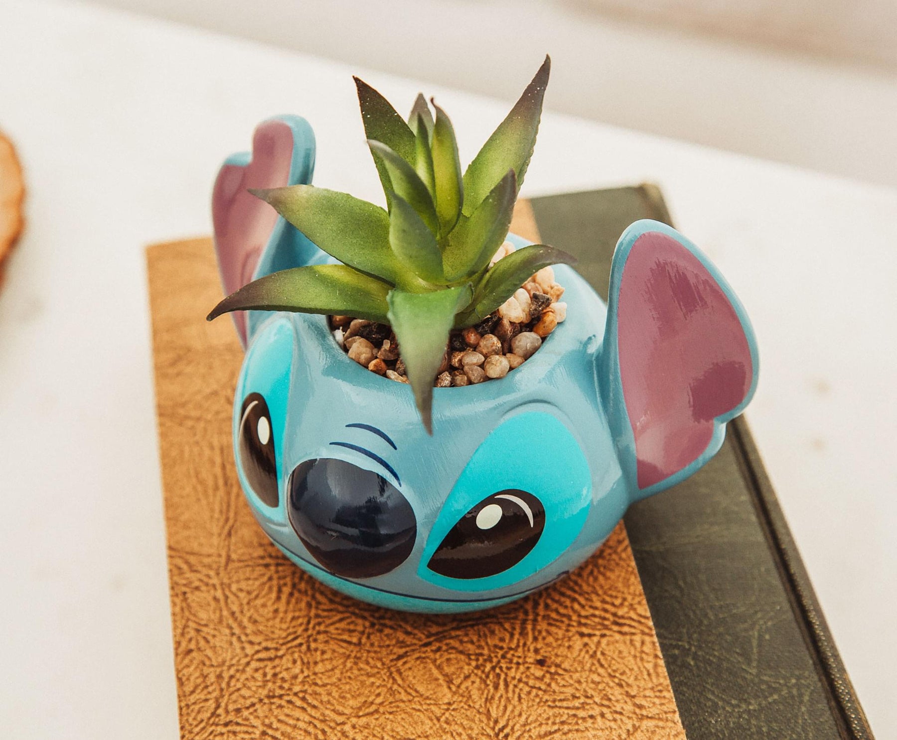 Disney Lilo & Stitch 3-Inch Ceramic Mini Planter with Artificial Succulent