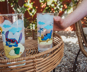 Disney Lilo & Stitch Beach Day 10-Ounce Tumbler Glasses | Set of 4