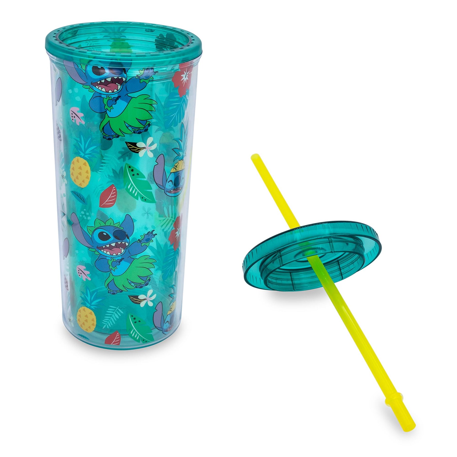 Disney Lilo & Stitch Tropical Summer Icons Carnival Cup with Lid and Straw