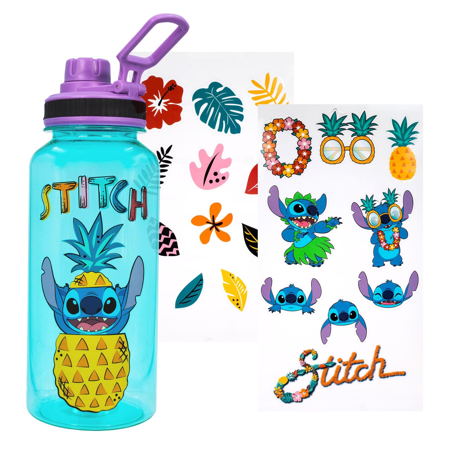 Lilo & Stitch Pineapple 32oz Bottle w/ Sticker Set